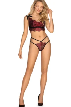 Obsessive Red Essia Lingerie Set