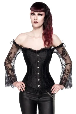 Ocultica Gothic Corset with Lace Sleeves
