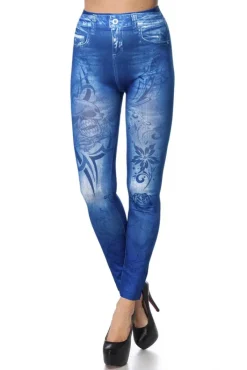 Ocultica Skull Denim Skull Leggings