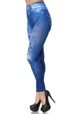 Ocultica Skull Denim Skull Leggings