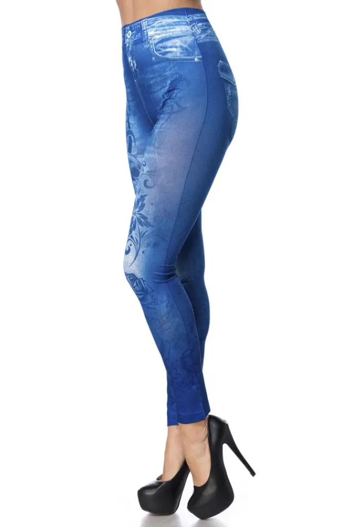 Ocultica Skull Denim Skull Leggings