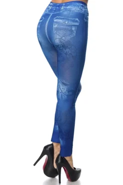 Ocultica Skull Denim Skull Leggings