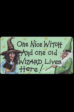 Something Different One Nice Witch And One Old Wizard Live Here Smiley Fridge Magnet