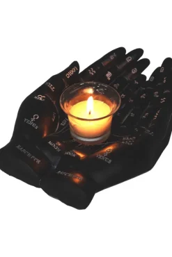 Nemesis Now Palmists Guide Black Tealight Holder