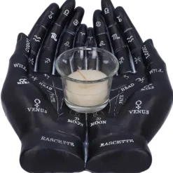Nemesis Now Palmists Guide Black Tealight Holder