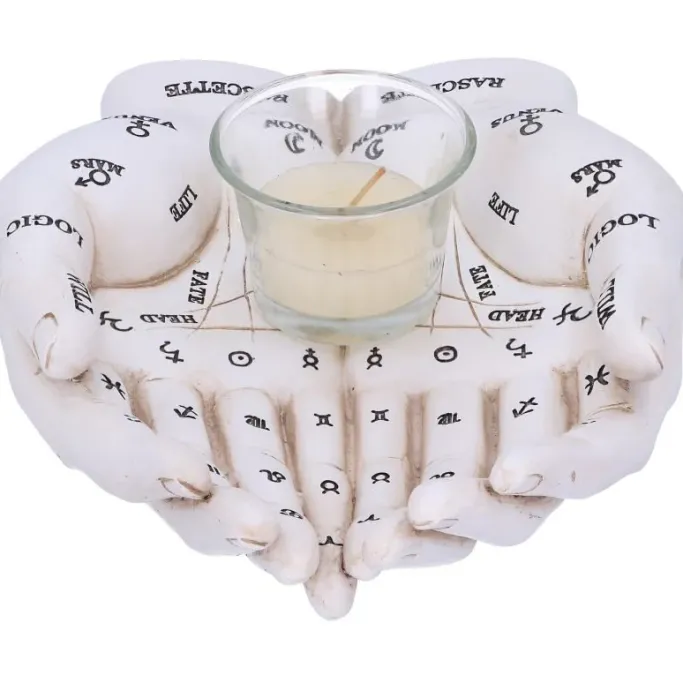 Nemesis Now Palmists Guide White Tealight Holder