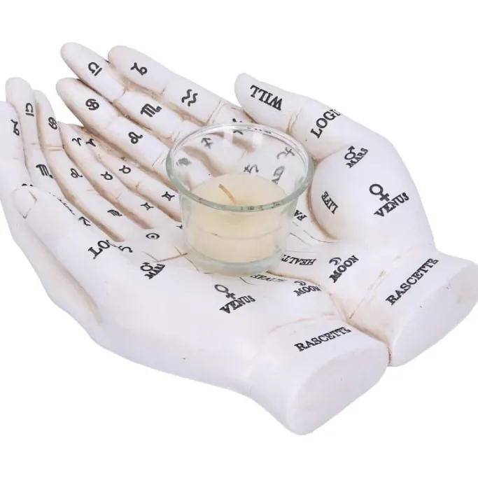 Nemesis Now Palmists Guide White Tealight Holder