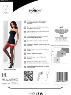 Passion Lingerie Passion Bianco/Roso White/Red Stockings ST004