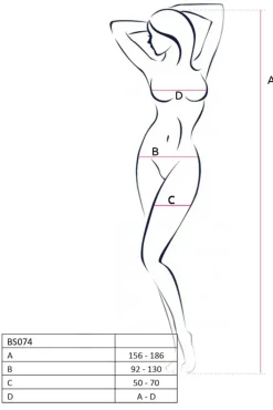 Passion Lingerie Passion Bodystocking BS074 Black