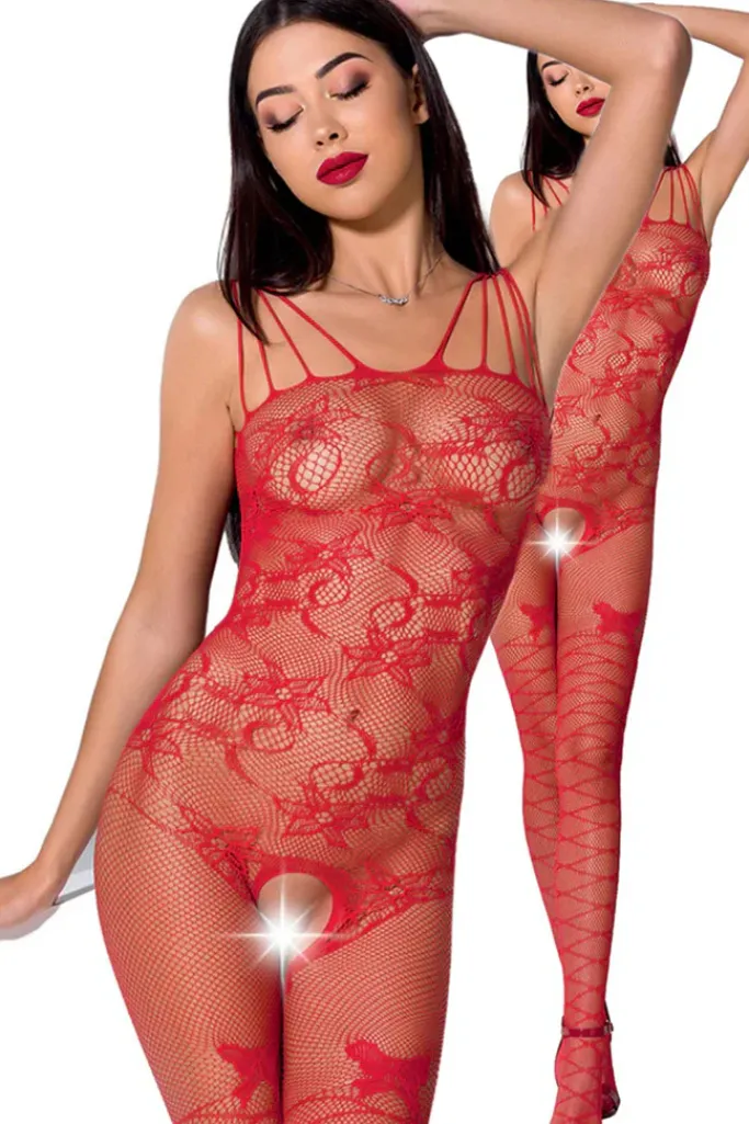 Passion Lingerie Passion Bodystocking BS076 Red