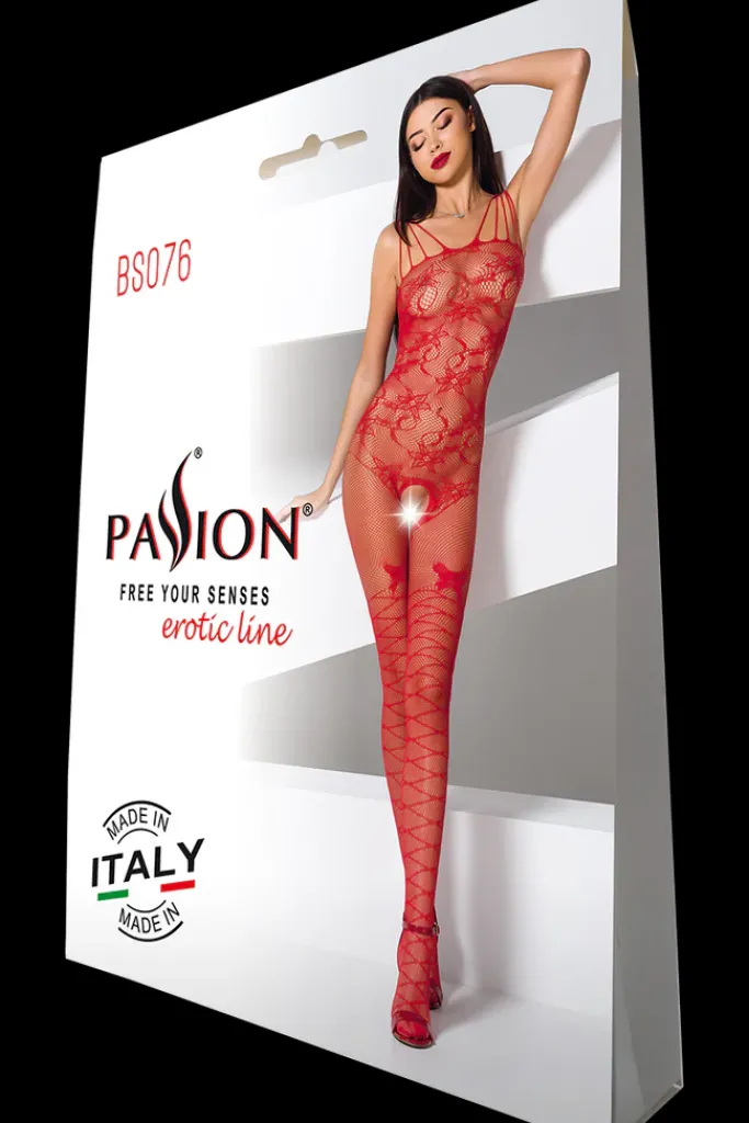 Passion Lingerie Passion Bodystocking BS076 Red