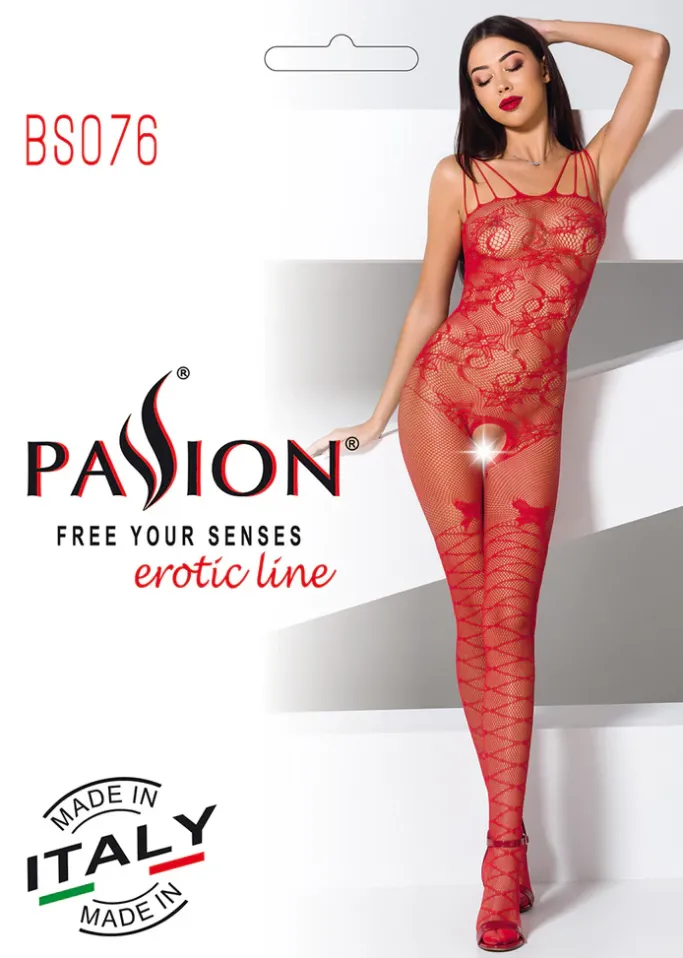Passion Lingerie Passion Bodystocking BS076 Red