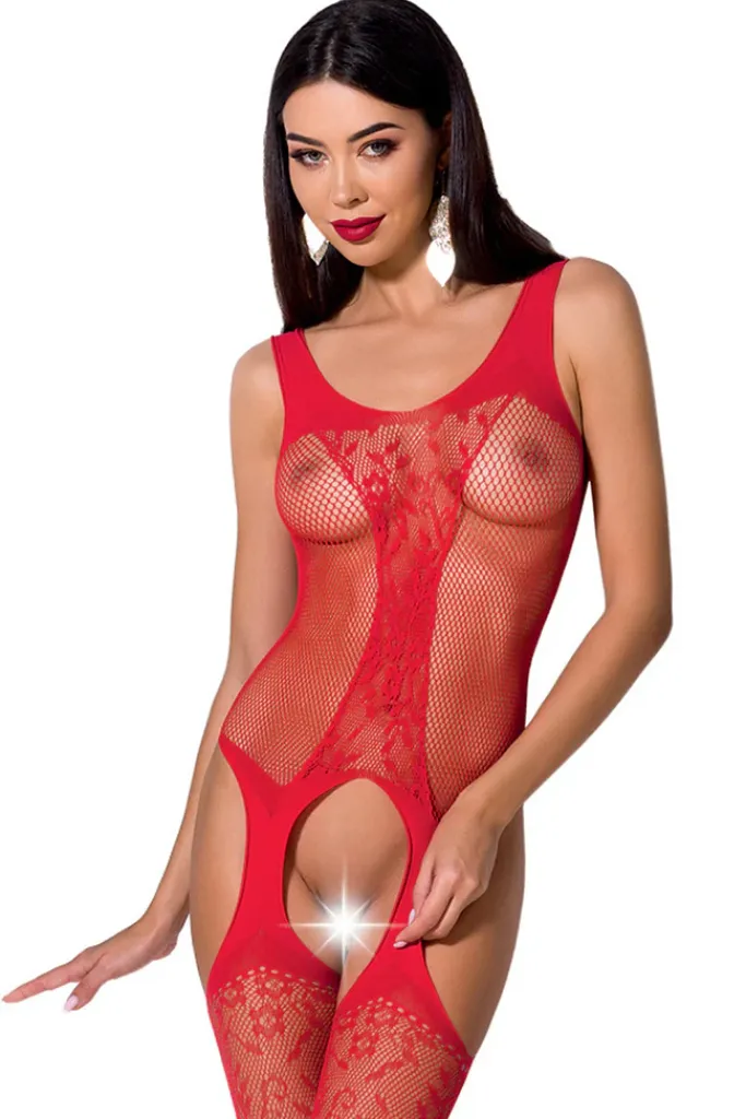 Passion Lingerie Passion Bodystocking BS072 Red