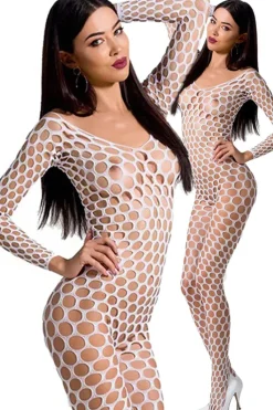 Passion Lingerie Passion Bodystocking BS077 White