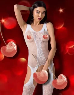 Passion Lingerie Passion Bodystocking BS072 White