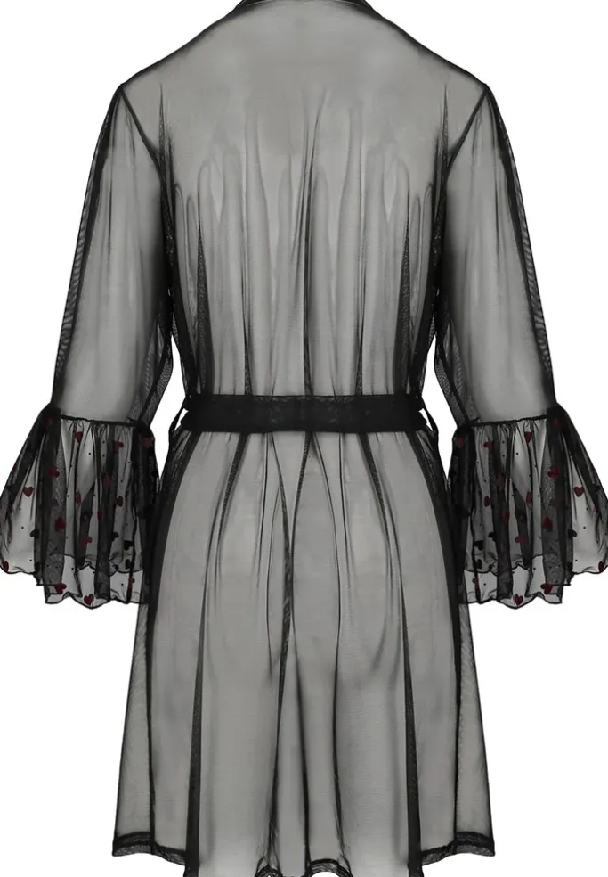Passion Lingerie Passion Lovelia Penignoir Dressing Gown Black