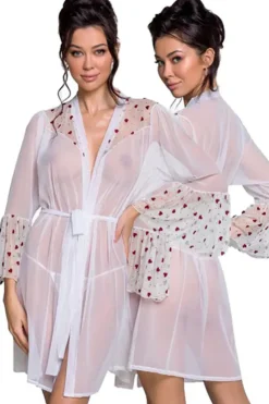 Passion Lingerie Passion Lovelia Penignoir Dressing Gown White