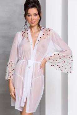 Passion Lingerie Passion Lovelia Penignoir Dressing Gown White