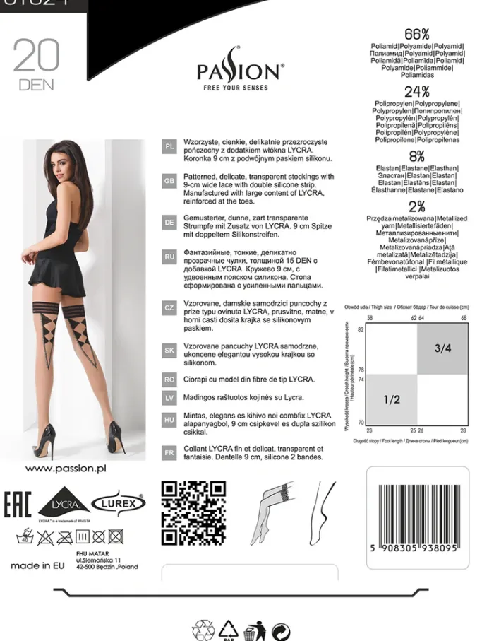 Passion Lingerie Passion Nero Black Hold-Ups ST024