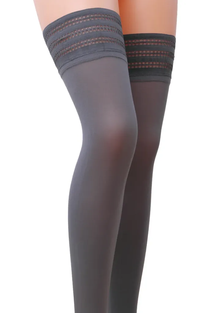 Passion Lingerie Passion Topina Grey Stockings ST006 80 Den