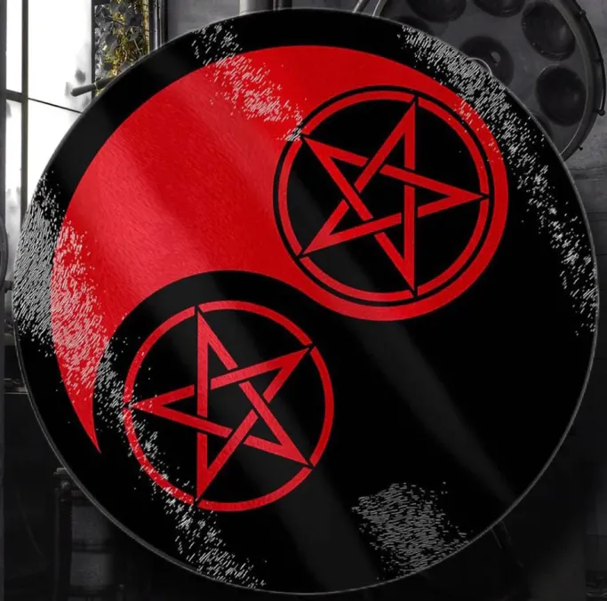 Grind Pentagam Yin Yang Glass Chopping Board