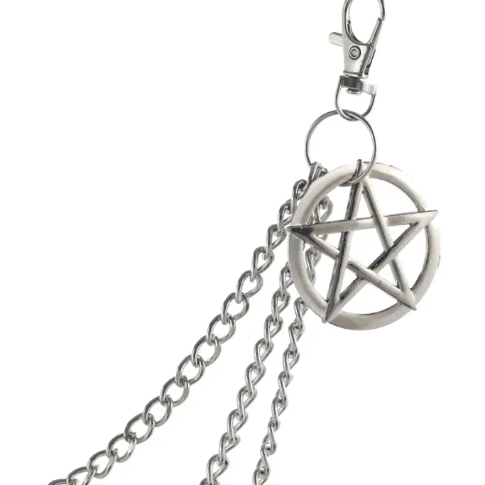 Gothic Accessories Pentagram Belt Clip Chain