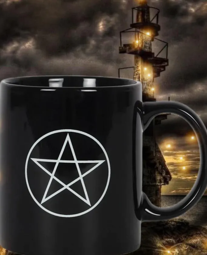 Something Different Pentagram Black Mug
