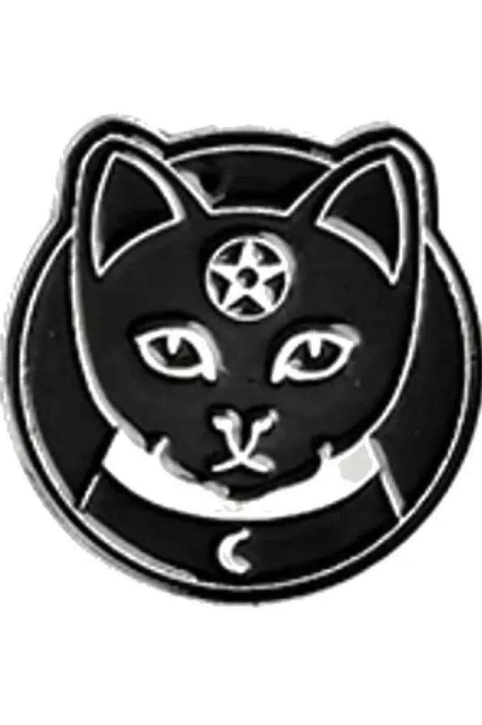 Gothic Pins Pentagram Cat Gothic Pin