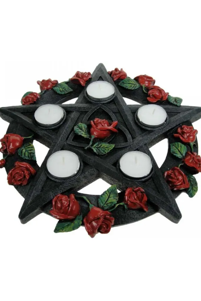 Nemesis Now Pentagram Rose Tealight Holder