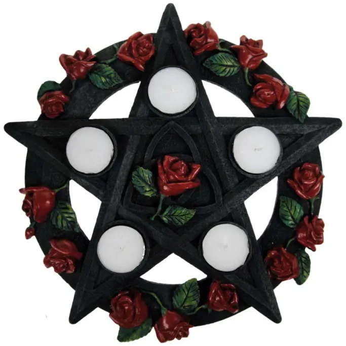 Nemesis Now Pentagram Rose Tealight Holder
