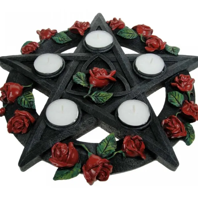 Nemesis Now Pentagram Rose Tealight Holder