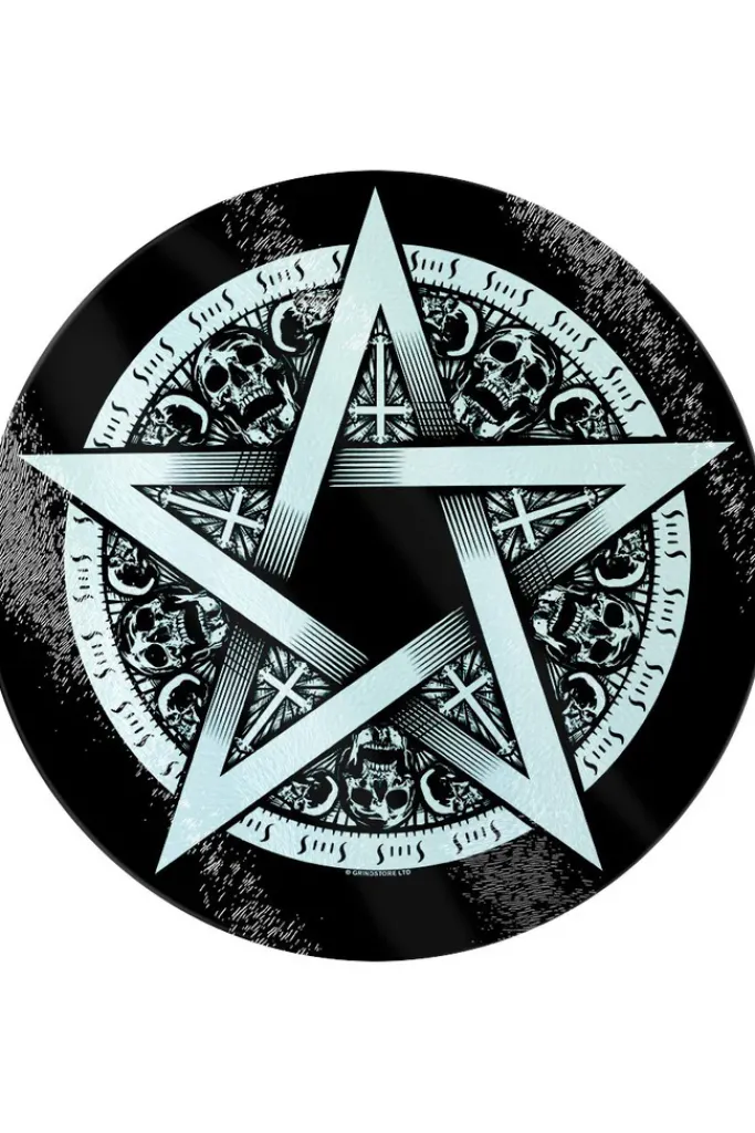 Grind Pentagram Star Glass Chopping Board