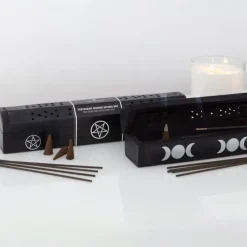 Something Different Pentagram Wooden Black Pepper Incense Box Set