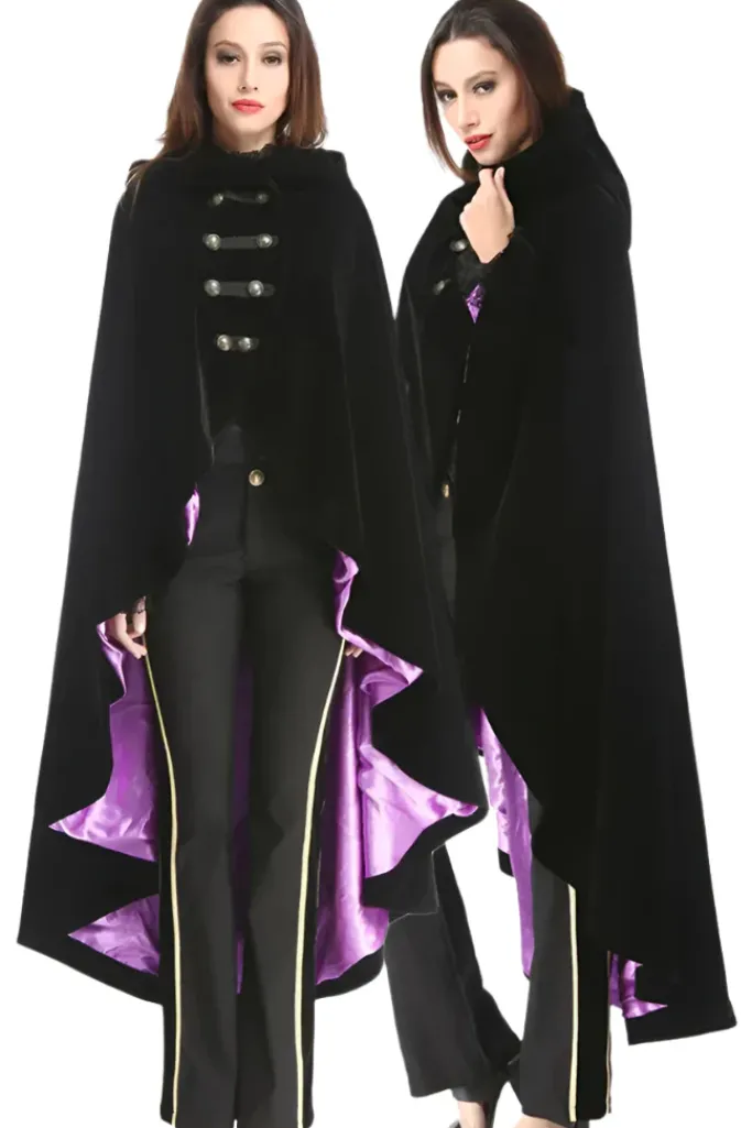 Pentagramme Black Velvet Cape Purple Lining