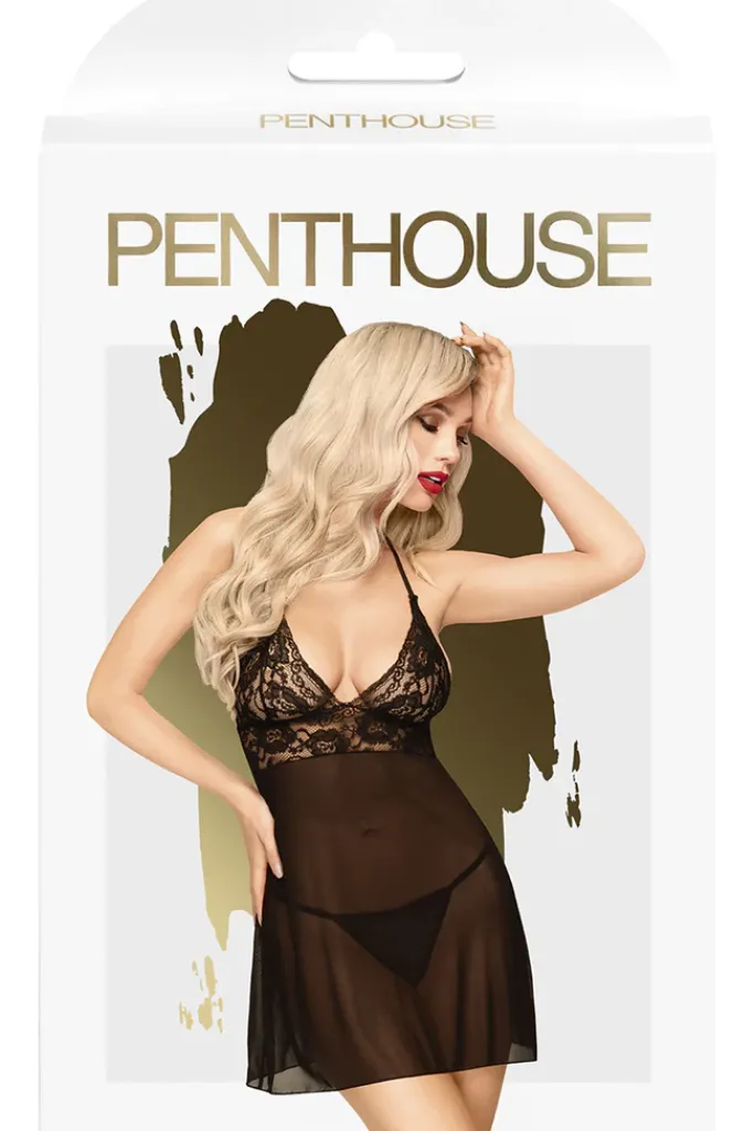 Penthouse Bedtime Story Mini Dress Black (M/L)