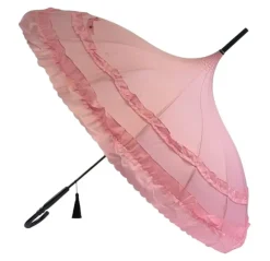 Soake Pink Classic Frilled Pagoda Umbrella