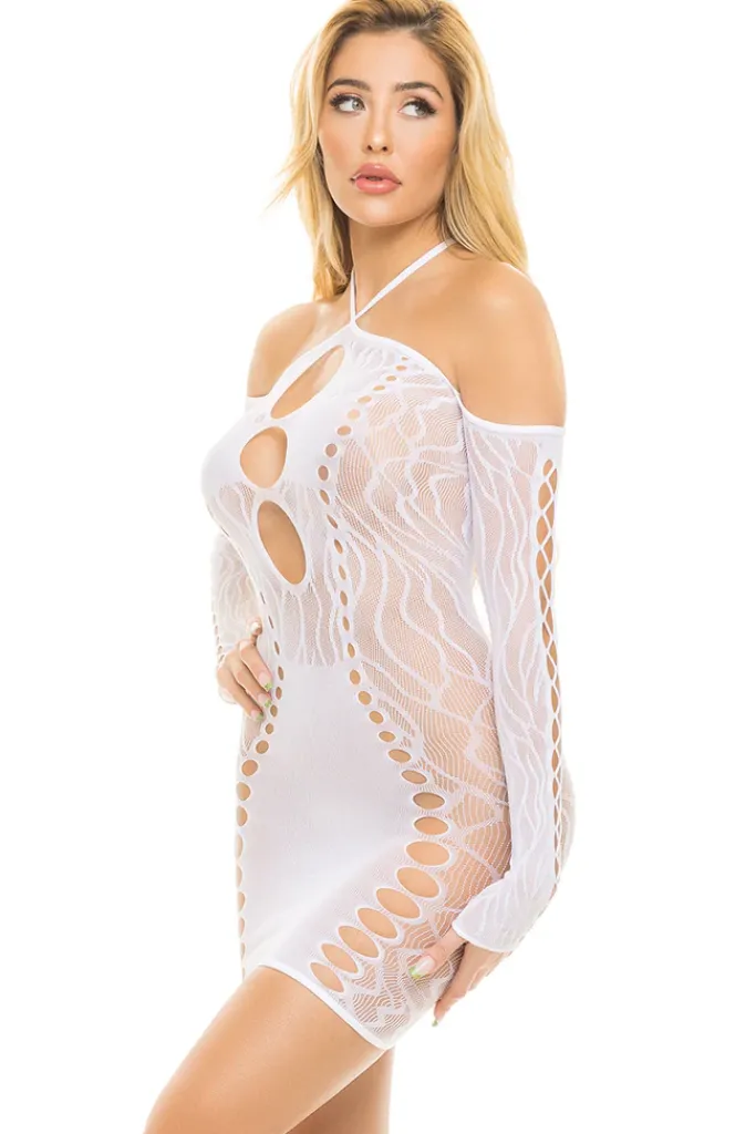 Pink Lipstick Animal Inside White Dress