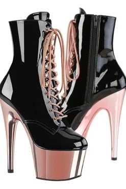 Pleaser ADORE 1020 Boots Black Rose Gold