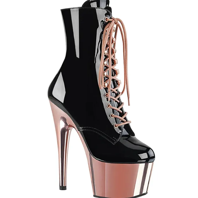 Pleaser ADORE 1020 Boots Black Rose Gold