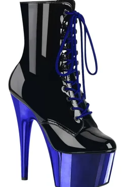 Pleaser ADORE 1020 Royal Blue Chrome Boots