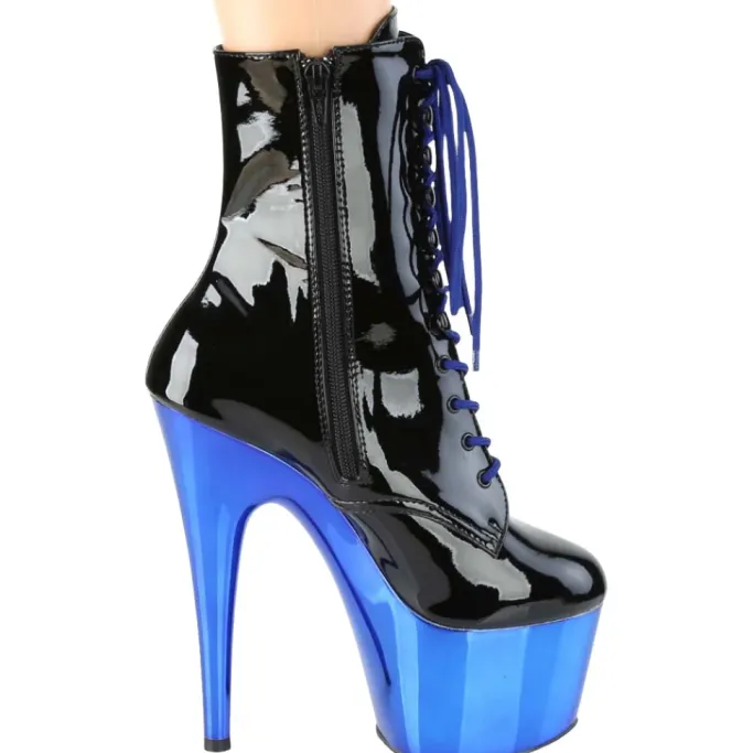 Pleaser ADORE 1020 Royal Blue Chrome Boots