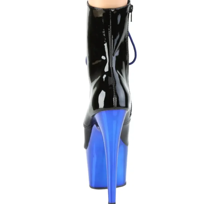 Pleaser ADORE 1020 Royal Blue Chrome Boots