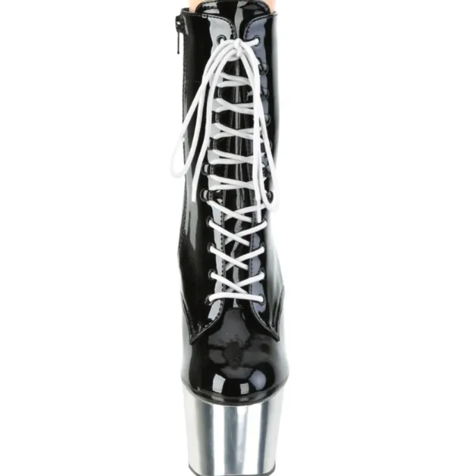 Pleaser ADORE 1020 Silver Chrome Boots