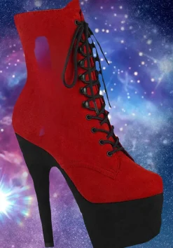 Pleaser ADORE 1020FSTT Red Black Boots