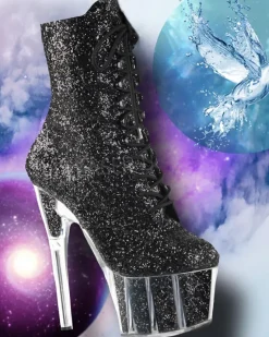 Pleaser ADORE 1020G Boots Black Glitter