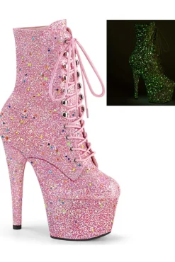 Pleaser ADORE 1020GDLG Pink Glitter Boots