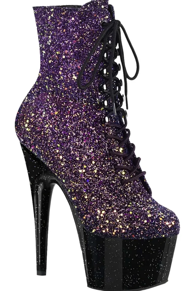 Pleaser ADORE 1020OMBG Purple Glitter Boots