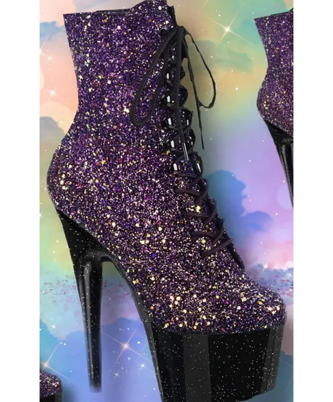 Pleaser ADORE 1020OMBG Purple Glitter Boots