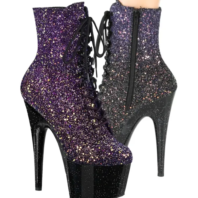 Pleaser ADORE 1020OMBG Purple Glitter Boots