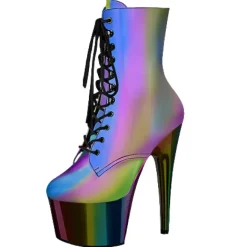 Pleaser ADORE 1020RC Reflective Rainbow Boots